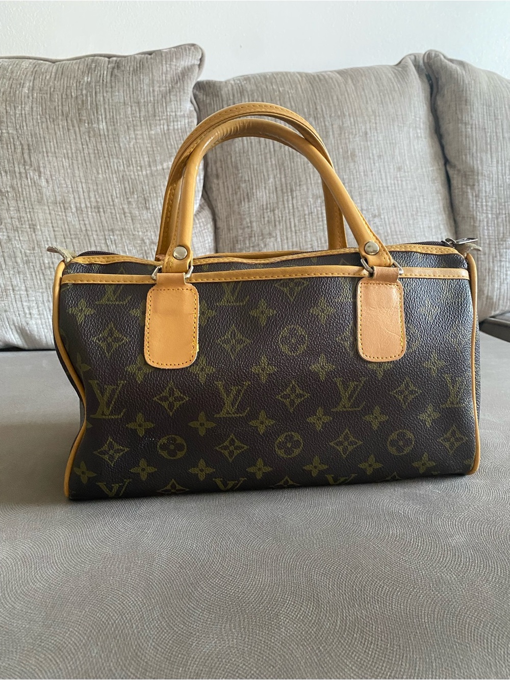 Brown Monogram Canvas Shoulder Bag with Tan Vachetta Trim - Picture 2 of 8